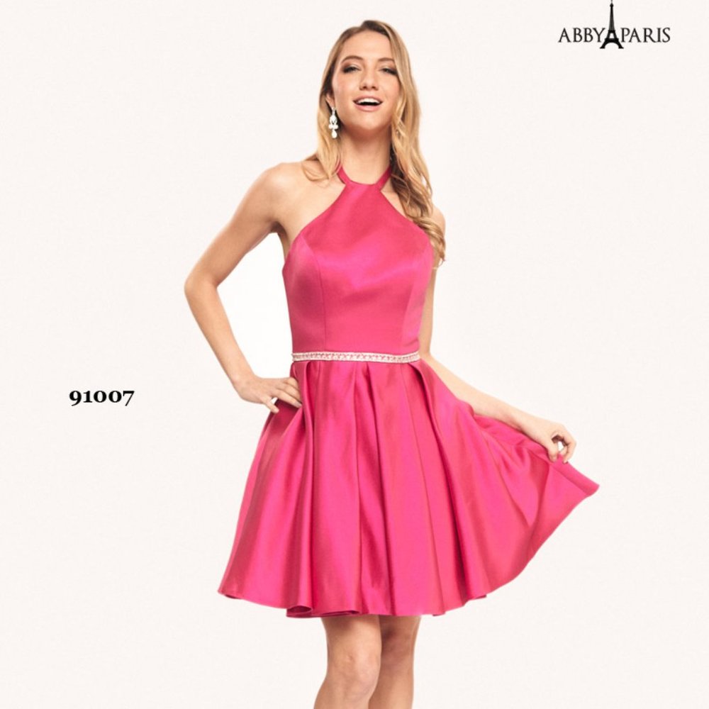 Abby Paris Halter A-Line Short Dress